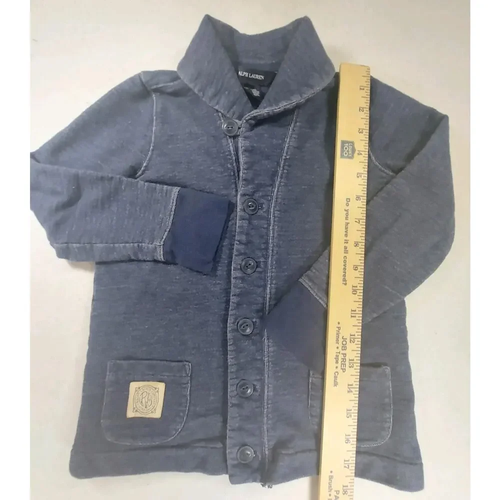 Ralph Lauren Kids Indigo Blue Shawl Collar Button Cardigan Sweater - Size 6X
